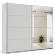 Quadra Sliding Wardrobe - 271cm - 2 Door - Mirror - Silk Grey
