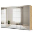 Rauch Quadra 315cm 3 Door Sliding Mirrored Wardrobe - Artisan Oak
