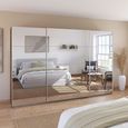 Rauch Quadra 315cm 3 Door Sliding Mirrored Wardrobe - Artisan Oak