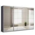Rauch Quadra 315cm 3 Door Sliding Mirrored Wardrobe - Metallic Dark Grey