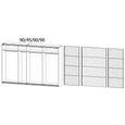 Rauch Quadra 315cm 3 Door Sliding Mirrored Wardrobe - Silk Grey