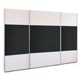 Quadra Sliding Wardrobe - 315cm - 3 Door - Alpine White & Basalt Glass
