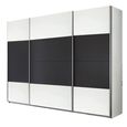 Quadra Sliding Wardrobe - 315cm - 3 Door - Alpine White & Metallic Dark Grey