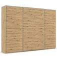 Quadra Sliding Wardrobe - 315cm - 3 Door - Artisan Oak