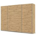 Quadra Sliding Wardrobe - 315cm - 3 Door - Artisan Oak