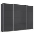 Quadra Sliding Wardrobe - 315cm - 3 Door - Metallic Dark Grey