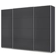 Quadra Sliding Wardrobe - 315cm - 3 Door - Metallic Dark Grey