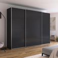 Quadra Sliding Wardrobe - 315cm - 3 Door - Metallic Dark Grey