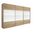 Quadra Sliding Wardrobe - 315cm - 3 Door - Sonoma Oak & Alpine White