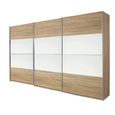 Quadra Sliding Wardrobe - 315cm - 3 Door - Sonoma Oak & Alpine White