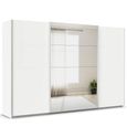 Quadra Sliding Wardrobe - 315cm - 3 Door - Mirror - Alpine White