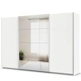 Quadra Sliding Wardrobe - 315cm - 3 Door - Mirror - Alpine White