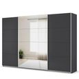 Quadra Sliding Wardrobe - 315cm - 3 Door - Mirror - Metallic Dark Grey