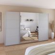 Quadra Sliding Wardrobe - 315cm - 3 Door - Mirror - Silk Grey