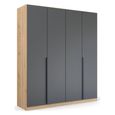 Rauch Quadra Spin 181cm 4 Door Wardrobe - Artisan Oak and Metallic Dark Grey