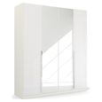 Rauch Quadra Spin 181cm 4 Door Wardrobe with Mirror - Alpine White and High Gloss White