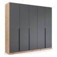 Rauch Quadra Spin 226cm 5 Door Wardrobe - Artisan Oak and Metallic Dark Grey