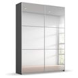 Rauch Reflect 131cm 2 Door Mirrored Sliding Wardrobe - Metallic Dark Grey