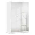 Rauch Reflect 136cm 3 Door Mirrored Wardrobe with Interior Division - Alpine White