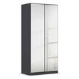 Rauch Reflect 91cm 2 Door Mirrored Wardrobe - Metallic Dark Grey