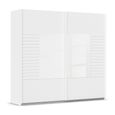 Rauch Ruga 226cm 2 Door Sliding Wardrobe - Alpine White and White Glass