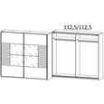 Rauch Ruga 226cm 2 Door Sliding Wardrobe - Alpine White and White Glass