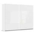 Rauch Ruga 271cm 2 Door Sliding Wardrobe - Alpine White and White Glass