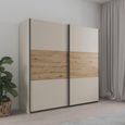 Rauch Sajo 218cm 2 Door Sliding Wardrobe - Champagne and Artisan Oak