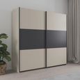 Rauch Sajo 218cm 2 Door Sliding Wardrobe - Champagne and Metallic Dark Grey