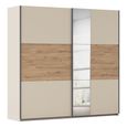 Rauch Sajo 218cm 2 Door Sliding Wardrobe with Mirror - Champagne and Artisan Oak