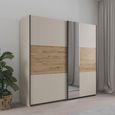 Rauch Sajo 218cm 2 Door Sliding Wardrobe with Mirror - Champagne and Artisan Oak