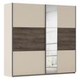 Rauch Sajo 218cm 2 Door Sliding Wardrobe with Mirror - Champagne and Atlantic Dark Oak