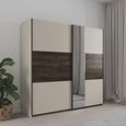 Rauch Sajo 218cm 2 Door Sliding Wardrobe with Mirror - Champagne and Atlantic Dark Oak