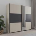 Rauch Sajo 218cm 2 Door Sliding Wardrobe with Mirror - Champagne and Metallic Dark Grey