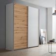 Rauch Saturn 175cm 2 Door Sliding Wardrobe - Alpine White and Artisan Oak
