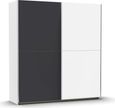 Rauch Saturn 175cm 2 Door Sliding Wardrobe - Alpine White and Metallic Dark Grey