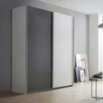 Rauch Saturn 175cm 2 Door Sliding Wardrobe with Extras - Alpine White and Metallic Dark Grey