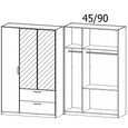 Rauch Skandi 136cm 3 Door Combi Wardrobe - Metallic Dark Grey