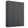 Rauch Skandi 136cm 3 Door Wardrobe - Metallic Dark Grey