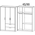 Rauch Skandi 136cm 3 Door Wardrobe with Drawer - Metallic Dark Grey