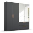 Rauch Skandi 181cm 4 Door Combi Wardrobe - Metallic Dark Grey