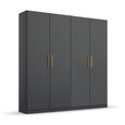Rauch Skandi 181cm 4 Door Wardrobe - Metallic Dark Grey