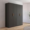 Rauch Skandi 181cm 4 Door Wardrobe - Metallic Dark Grey