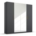 Rauch Skandi 181cm 4 Door Wardrobe with Mirror - Metallic Dark Grey