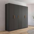 Rauch Skandi 226cm 5 Door Wardrobe - Metallic Dark Grey