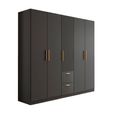 Rauch Skandi 226cm 5 Door Wardrobe with Drawer - Metallic Dark Grey