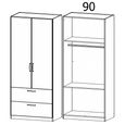 Rauch Skandi 91cm 2 Door Wardrobe with Drawer - Alpine White