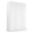 Rauch Skat Meridian 151cm 3 Door Wardrobe - Alpine White and Crystal White Glass