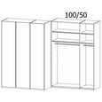 Rauch Skat Meridian 151cm 3 Door Wardrobe - Alpine White and Crystal White Glass
