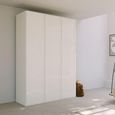 Rauch Skat Meridian 151cm 3 Door Wardrobe - Alpine White and Crystal White Glass